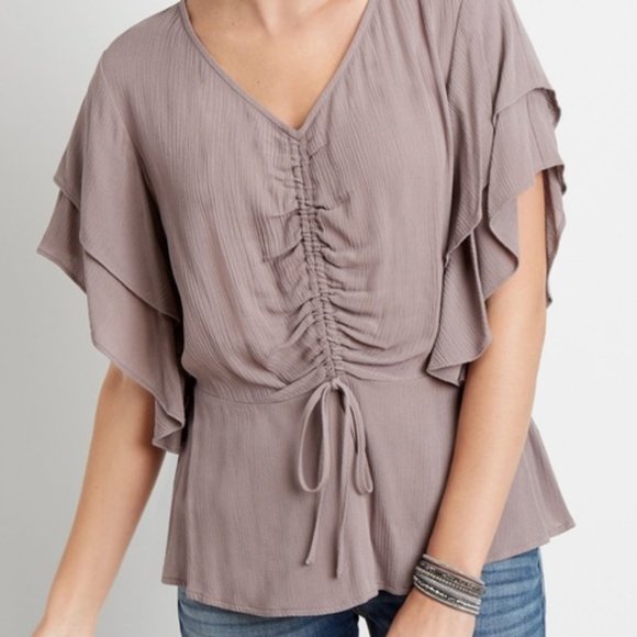NWT Maurice's Mauve Flutter Blouse - Medium - Picture 1 of 4